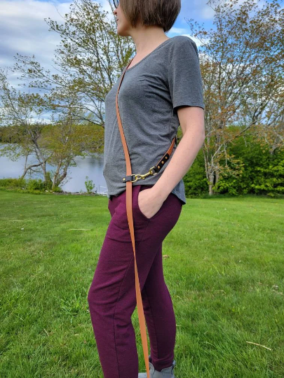 Hands Free Leash with Solid Brass Hardware