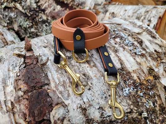 Hands Free Leash with Solid Brass Hardware